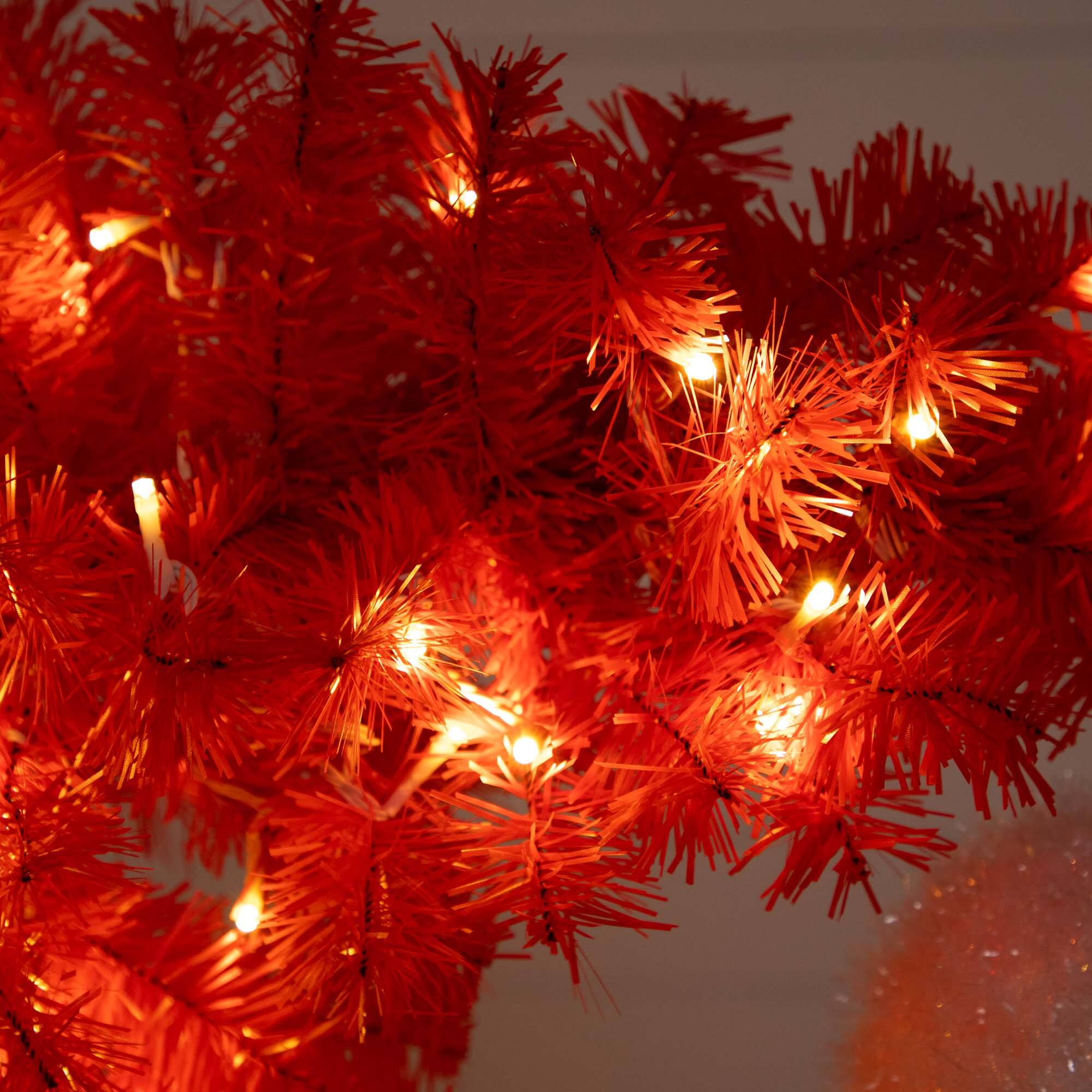 5ft. Pre-Lit Red Santa’s Hat Artificial Christmas Tree, Clear LED Lights